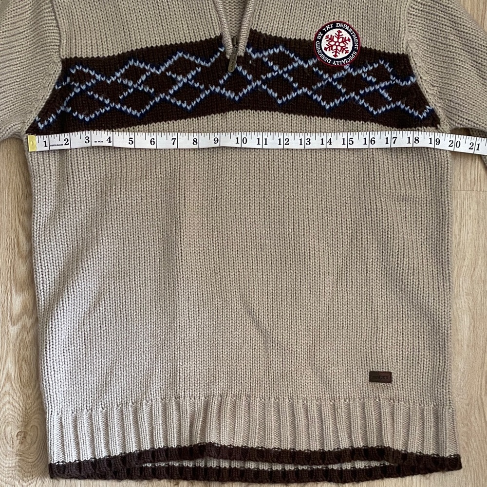 Vintage Grandpacore Sweater Y2K Half-Zip Geometric Knit Small - Picture 10 of 13